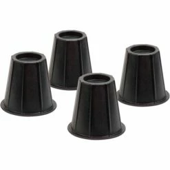 Honey-Can-Do 6" Round Bed Risers, Black, Plastic, Fits Up To 3" Diameter Post, 300 Lb Weight Capacity, 4 Pack