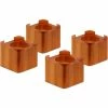Honey-Can-Do 4-1/4"L x 4-1/4"W Stackable Bed Risers - Light Finish, Fir Wood, Fits Up to 2-3/4" Diameter -Mounts popular shop HCD STO 01150