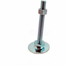 J.W. Winco Leveling Foot, 5/8-11 x 5.91" Stud, 3.15" Base Dia, 6.58"H, 2700 Lbs. Cap, Steel