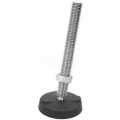 J.W. Winco Leveling Mount w/o Bolt Holes, 5/8-11 x 4" Stud, 4.33" Base Dia, 5.663"H, 7500 Lbs. Load Cap - USA