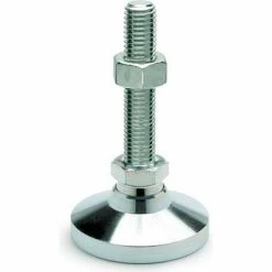 J.W. Winco GN343.2 Steel Leveling Feet, Threaded Stud, 2.36"Base Dia, M12 x 1.75 Thread, 3.15"L Stud