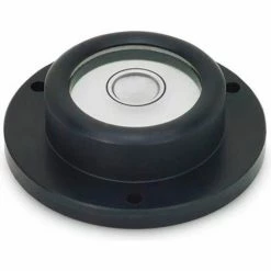 J.W. Winco GN2277 Bull's Eye Levels, Aluminum, Surface Mount, 0.67" Hub Dia, 0.98" Base Dia, Black