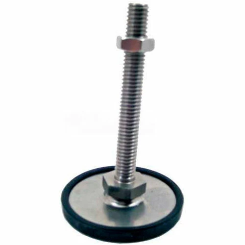 J.W. Winco Leveling Foot W/Plastic Cap, 3/8-16 x 5.91" Stud, 1.97" Base Dia, 6.42"H, 2250 Lbs. Cap, 304 SS 3 J.W. Winco Leveling Foot W/Plastic Cap, 3/8-16 x 5.91" Stud, 1.97" Base Dia, 6.42"H, 2250 Lbs. Cap, 304 SS