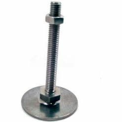 J.W. Winco Leveling Foot, 3/8-16 x 5.91" Stud, 2.36" Base Dia, 6.34"H, 2250 Lbs. Cap, 304 SS