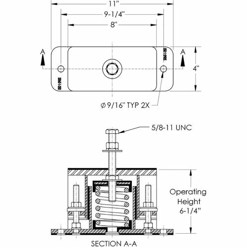 Vibrasystems Vibra Systems Inc. SRMT-1-350 2" Deflection Spring Isolator W/ Mounting Bolt 4 Vibrasystems Vibra Systems Inc. SRMT-1-350 2" Deflection Spring Isolator W/ Mounting Bolt - Image 2
