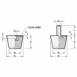 J.W. Winco Vibration/Shock Absorption Mount, Conical, 0.63" H, 25 Max Load, 253-19-M5-20-55 -Mounts popular shop gn253d 30