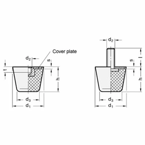 J.W. Winco Vibration/Shock Absorption Mount, Conical, 1.26" H, 270 Max Load, 254-38-5/16X18-31.8-55 4 J.W. Winco Vibration/Shock Absorption Mount, Conical, 1.26" H, 270 Max Load, 254-38-5/16X18-31.8-55 - Image 2