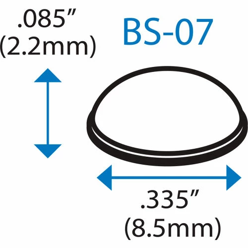 Bumper Specialties Sound Dampening Rubber Bumper Feet - Hemisphere - Black - 0.085" H x 0.335" W - BS07 - Pkg of 5400 4 Bumper Specialties Sound Dampening Rubber Bumper Feet - Hemisphere - Black - 0.085" H x 0.335" W - BS07 - Pkg of 5400 - Image 2