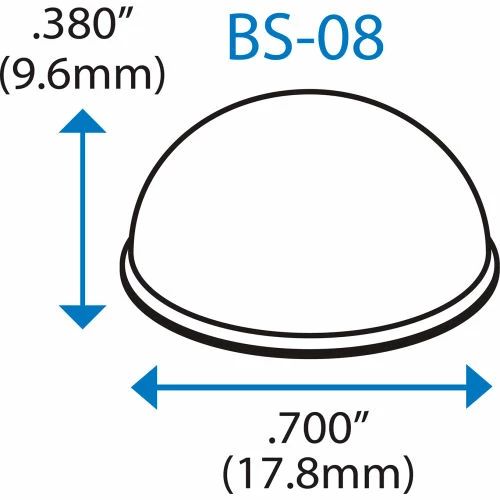 Bumper Specialties Sound Dampening Rubber Bumper Feet - Hemisphere - Gray - 0.380" H x 0.700" W - BS08 - Pkg of 2254 4 Bumper Specialties Sound Dampening Rubber Bumper Feet - Hemisphere - Gray - 0.380" H x 0.700" W - BS08 - Pkg of 2254 - Image 2