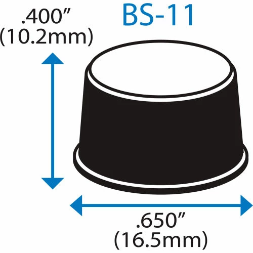 Bumper Specialties Non-Skid Rubber Feet - Cylindrical Flat Top - Clear - 0.400" H x 0.650" W - BS11 - Pkg of 2560 4 Bumper Specialties Non-Skid Rubber Feet - Cylindrical Flat Top - Clear - 0.400" H x 0.650" W - BS11 - Pkg of 2560 - Image 2