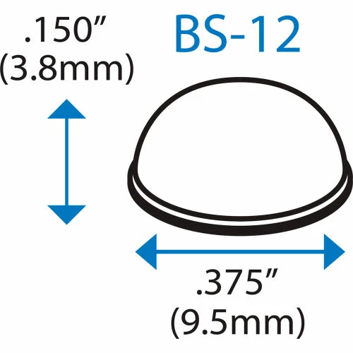 Bumper Specialties Sound Dampening Rubber Bumper Feet - Hemisphere - Black - 0.150" H x 0.375" W - BS12 - Pkg of 7200 4 Bumper Specialties Sound Dampening Rubber Bumper Feet - Hemisphere - Black - 0.150" H x 0.375" W - BS12 - Pkg of 7200 - Image 2