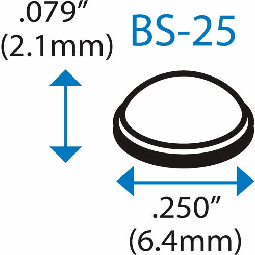 Bumper Specialties Sound Dampening Rubber Bumper Feet - Hemisphere - Clear - 0.079" H x 0.250" W - BS25 - Pkg of 5400 4 Bumper Specialties Sound Dampening Rubber Bumper Feet - Hemisphere - Clear - 0.079" H x 0.250" W - BS25 - Pkg of 5400 - Image 2