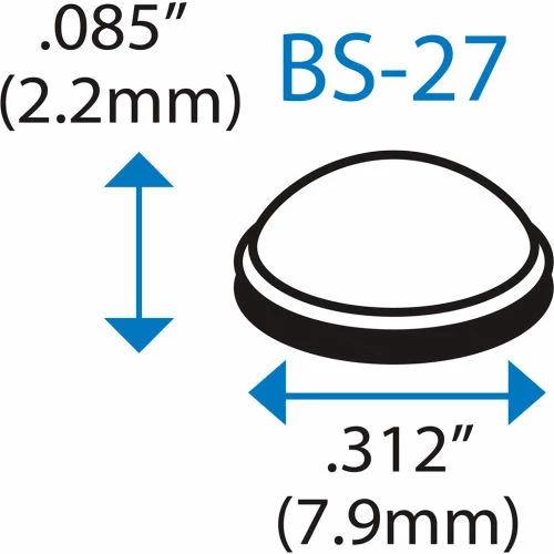 Bumper Specialties Sound Dampening Rubber Bumper Feet - Hemisphere - Clear - 0.085" H x 0.312" W - BS27 - Pkg of 5400 4 Bumper Specialties Sound Dampening Rubber Bumper Feet - Hemisphere - Clear - 0.085" H x 0.312" W - BS27 - Pkg of 5400 - Image 2