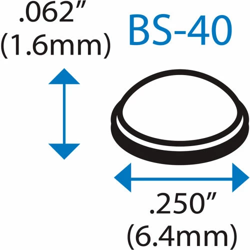Bumper Specialties Sound Dampening Rubber Bumper Feet - Hemisphere - Black - 0.062" H x 0.250" W - BS40 - Pkg of 15028 4 Bumper Specialties Sound Dampening Rubber Bumper Feet - Hemisphere - Black - 0.062" H x 0.250" W - BS40 - Pkg of 15028 - Image 2