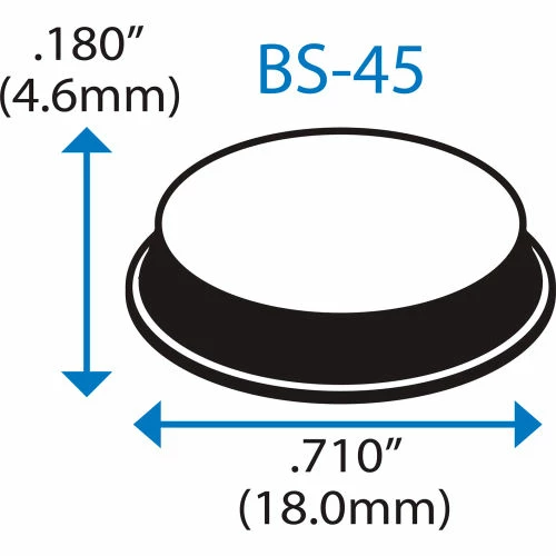 Bumper Specialties Non-Skid Rubber Feet - Cylindrical Flat Top - Clear - 0.180" H x 0.710" W - BS45 - Pkg of 2450 4 Bumper Specialties Non-Skid Rubber Feet - Cylindrical Flat Top - Clear - 0.180" H x 0.710" W - BS45 - Pkg of 2450 - Image 2